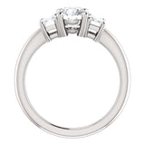 Tri Stone Diamond Engagement Ring Emerald Side Stone - Virani Jewelers | 