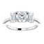 Tri Stone Diamond Engagement Ring Emerald Side Stone - Virani Jewelers