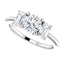 Tri Stone Diamond Engagement Ring Emerald Side Stone - Virani Jewelers