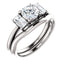 Tri Stone Diamond Engagement Ring Emerald Side Stone - Virani Jewelers