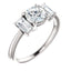Tri Stone Diamond Engagement Ring Emerald Side Stone - Virani Jewelers