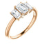 Tri Stone Diamond Engagement Ring Emerald Side Stone - Virani Jewelers