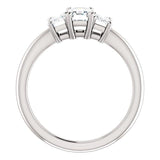Tri Stone Diamond Engagement Ring Emerald Side Stone - Virani Jewelers | 