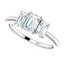 Tri Stone Diamond Engagement Ring Emerald Side Stone - Virani Jewelers