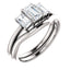 Tri Stone Diamond Engagement Ring Emerald Side Stone - Virani Jewelers