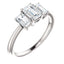 Tri Stone Diamond Engagement Ring Emerald Side Stone - Virani Jewelers