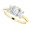 Tri Stone Diamond Engagement Ring Emerald Side Stone - Virani Jewelers