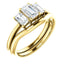 Tri Stone Diamond Engagement Ring Emerald Side Stone - Virani Jewelers