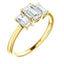 Tri Stone Diamond Engagement Ring Emerald Side Stone - Virani Jewelers