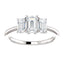 Tri Stone Diamond Engagement Ring Emerald Side Stone - Virani Jewelers
