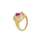 22K Yellow Gold Cubic Zirconia Ring W/ Centered Ruby Stone