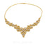 Cubic Zirconia Hollow Circle Link Drop Chain Necklace and Earrings set in 22K Yellow Gold