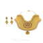 22K Antique Gold Choker Filigree Necklace & Jhumki Drop Earrings W/ Ruby & Emerald Stones - Virani Jewelers