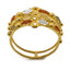 22K Yellow Gold Multi Strand Ring W/Hand Painted & Crafted Beads