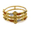 22K Yellow Gold Multi Strand Ring W/Hand Painted & Crafted Beads