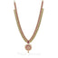 Pink Ruby Vintage Drop Necklace and Earrings Set in 22K Yellow Gold W/ Coin Accents