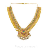 22K Yellow Gold Necklace & Earrings Set W/ CZ, Ruby, Emerald & Mango Details | 
22K Yellow Gold Necklace & Earrings Set W/ CZ, Ruby, Emerald & Mango Details for women. ...