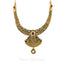 22K Yellow Gold Antique Kundan Necklace and Earrings Set W/ Ruby & Emerald Accent