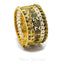 22K Antique Gold Finish Bangle W/ Paisely Shape Kundan Accents - Virani Jewelers