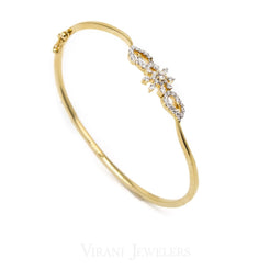 0.5CT Minimal Twist Diamond Cuff Bracelet Set in 18K Yellow Gold - Virani Jewelers