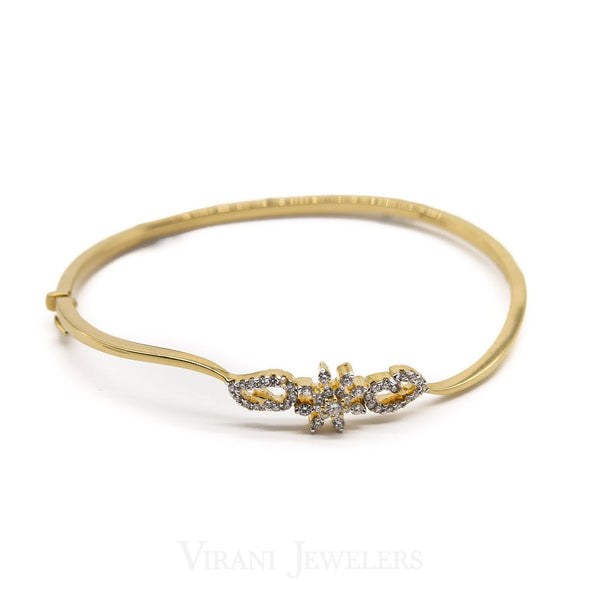 0.5CT Minimal Twist Diamond Cuff Bracelet Set in 18K Yellow Gold - Virani Jewelers | .5CT Minimal Twist Diamond Cuff Bangle Set in 18K Yellow Gold for women. 18kt yellow gold bracele...