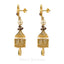 22K Yellow Gold Jhumki Drop Earrings W/ Pearl, Ruby & Cubic Zirconia Stones