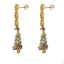 22K Yellow Gold Necklace and Earrings Set W/ Kundan & Floral Chandelier Design