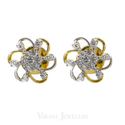 0.62CT Daisy Diamond Stud Earrings Set in 18K Yellow Gold - Virani Jewelers