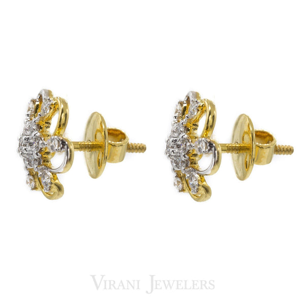 0.62CT Daisy Diamond Stud Earrings Set in 18K Yellow Gold - Virani Jewelers | 0.62CT Daisy Diamond Stud Earrings set in 18K Yellow Gold. These daisy diamond stud earrings are ...