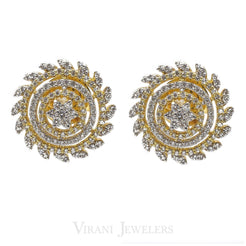 1.17CT Oceanic Diamond Stud Earrings Set in 18K Yellow Gold W/ Star Accents - Virani Jewelers