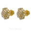 1.18CT Diamond Stud Earrings Set in 18K Yellow Gold W/ Clover Leaf Design - Virani Jewelers