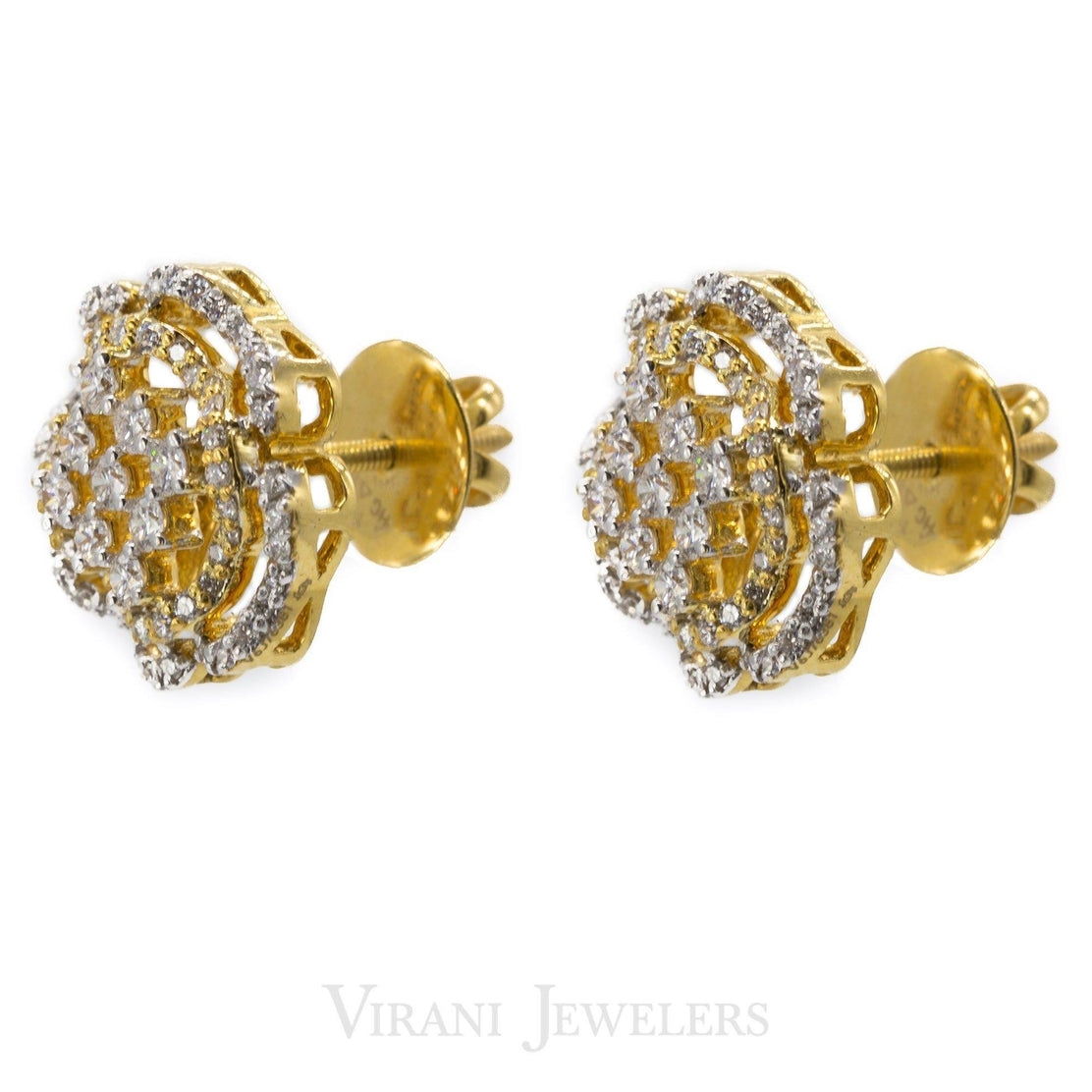 18K Yellow Gold Clover Leaf Diamond Earrings - 1.18ct – Virani Jewelers