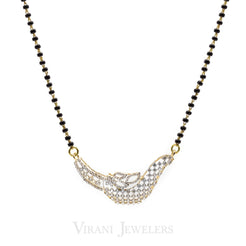 1.12 CT Diamond Pendant Mangalsutra Set in 18K Yellow Gold W/ Sultry Sled Design - Virani Jewelers