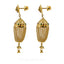 22K Yellow Gold Jhumki Drop Earrings W/ Hanging Link Tassels