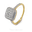 0.56CT Double SquareFrame Diamond Ring Set In 14K Yellow Gold - Virani Jewelers