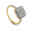 0.56CT Double SquareFrame Diamond Ring Set In 14K Yellow Gold - Virani Jewelers