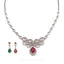 2.29CT Diamond Necklace and Earrings in 18K White Gold W/ Changeable Gem Pendant - Virani Jewelers