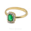 Asscher Emerald Ring Set in 14K Yellow Gold W/ 0.12 CT Diamonds