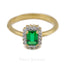 Asscher Emerald Ring Set in 14K Yellow Gold W/ 0.12 CT Diamonds