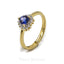 Heart Shaped Sapphire Ring Set in 14K Yellow Gold W/ 0.11CT Diamonds