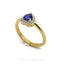 Heart Shaped Sapphire Ring Set in 14K Yellow Gold W/ 0.11CT Diamonds
