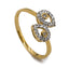 Minimalist 0.18 CT Diamond Ring Set in 18K Yellow Gold With Tear Drop Design - Virani Jewelers