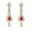 22.14 CT VVS Diamond Bridal Choker Necklace & Earrings Set, W/ Ruby & Pearl Accents - Virani Jewelers