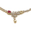 5.8CT Diamond Asymmetric Necklace and Earrings Set In 18K Yellow Gold W/ Pearl & Ruby Accent - Virani Jewelers