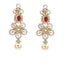 5.8CT Diamond Asymmetric Necklace and Earrings Set In 18K Yellow Gold W/ Pearl & Ruby Accent - Virani Jewelers