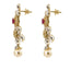 5.8CT Diamond Asymmetric Necklace and Earrings Set In 18K Yellow Gold W/ Pearl & Ruby Accent - Virani Jewelers