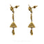 22K Yellow Gold Necklace Choker and Earrings Set W/ Kundan, Emerald & Ruby Gems