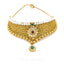 22K Yellow Gold Choker Necklace and Earrings Set W/ Multi Gemstones