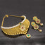 22K Yellow Gold Choker Necklace and Earrings Set W/ Multi Gemstones