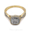 0.4CT Diamond Halo Ring Set in 14K Yellow Gold W/ Crossover Baguettes - Virani Jewelers